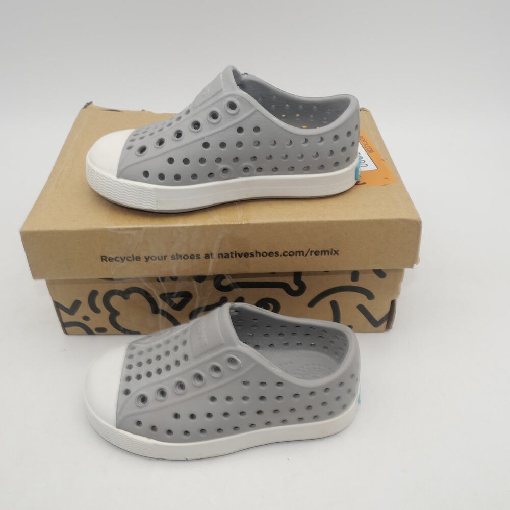 NEW Native Toddler Baby Size 4 Shoes Jefferson Shoes  Gray White C4